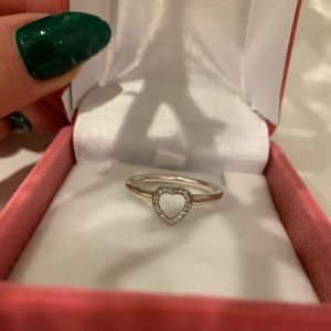 PANDORA HEART RING WITH CRYSTALS! SIZE 7